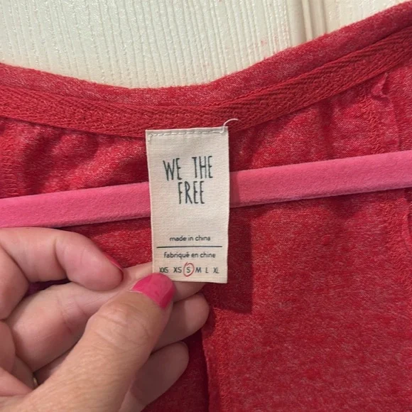 We the Free heather red swing top, small - Picture 4 of 9